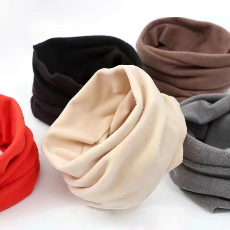 RICYGVM Short Velvet Scarf for Men Women Winter Warm Fake Collars Solid Color Neck Protection Scarves Cycling Plush Neckerchiefs