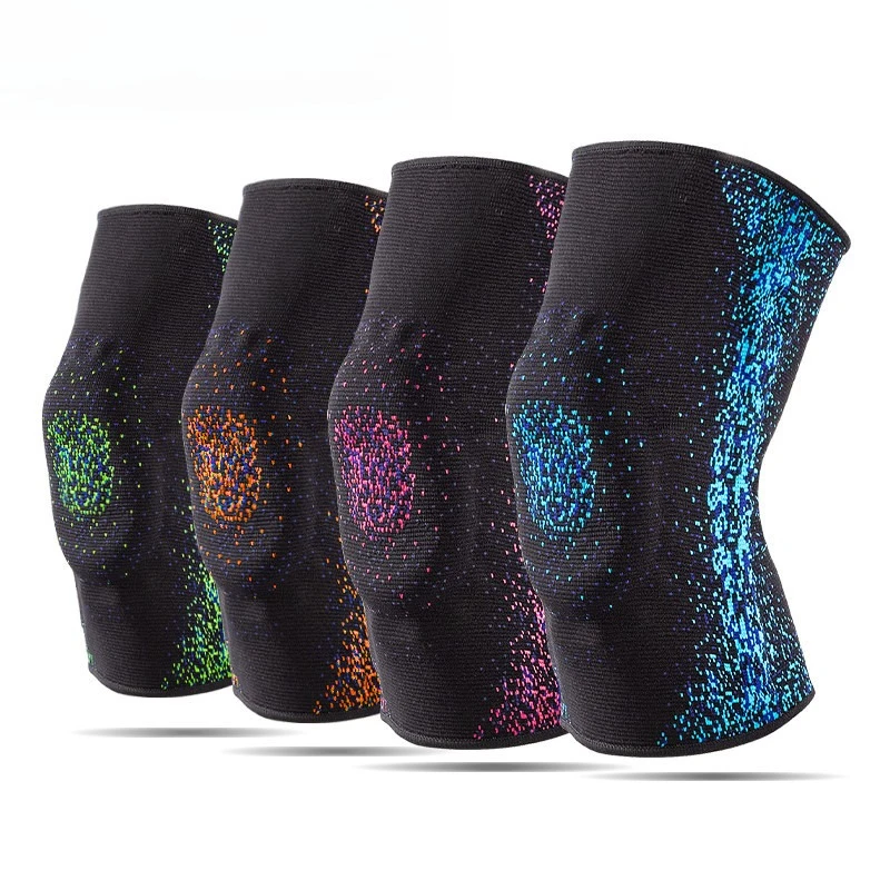 جديد السماء المرصعة بالنجوم الربيع قطاع دعم سيليكون النايلون الرياضة الركبة عالية مرونة امتصاص العرق تنفس تشغيل الركبة حماية #1