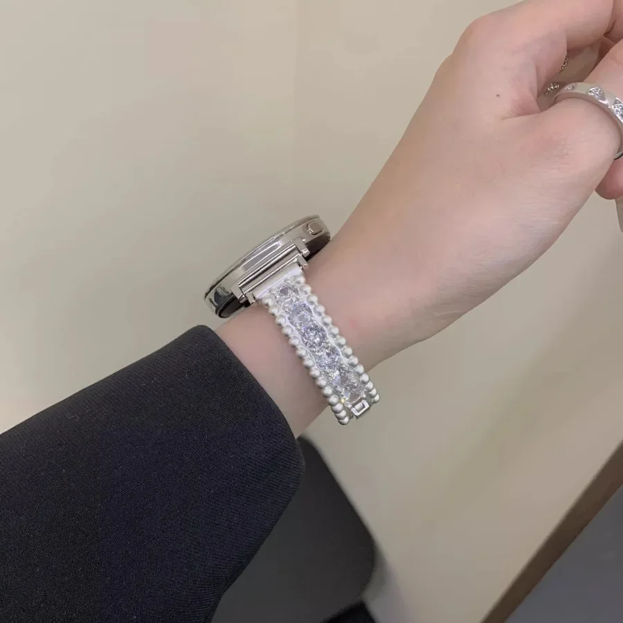 

Роскошный ремешок ручной работы со сверкающим цирконом и бриллиантами для Huawei GT5/GT5 Pro/GT4/GT2/3/4 22 мм/20 мм/18 мм