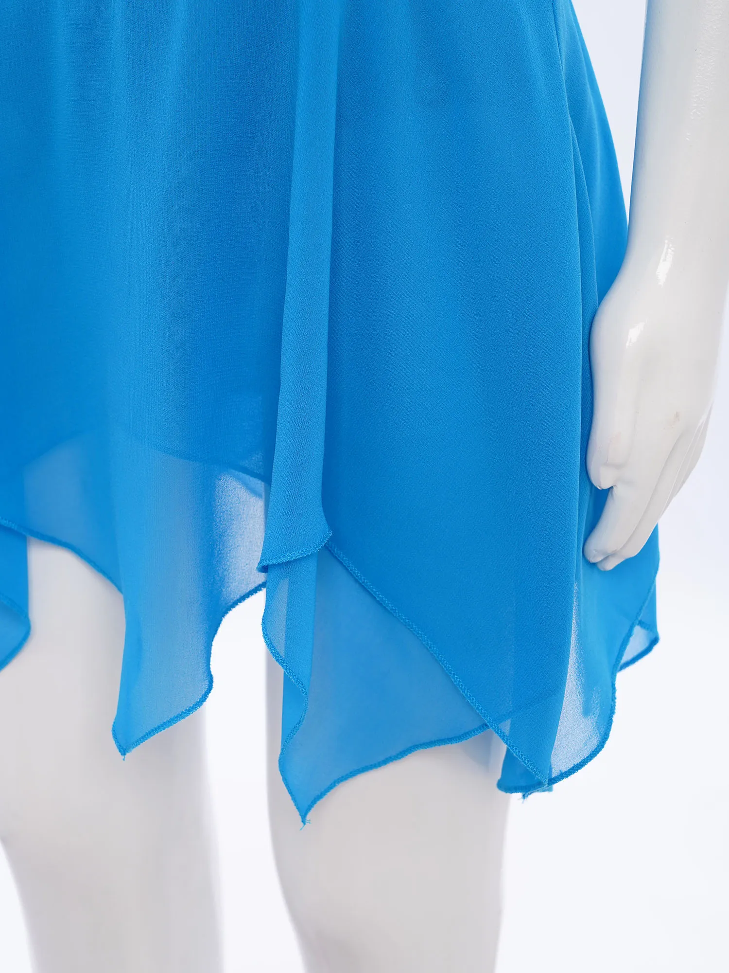 Girls Lyrical Dance Dress Rhythmic Gymnastics Leotards Mesh Tutu Dress Sleeveless Shiny Figure Skating Modern Ballet Dancewear