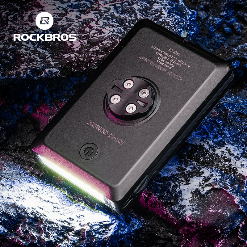 Rockbros 10000mah luz de bicicleta portátil potência para garmin gopro farol tipo-c carregamento usb lanterna de bicicleta lâmpada