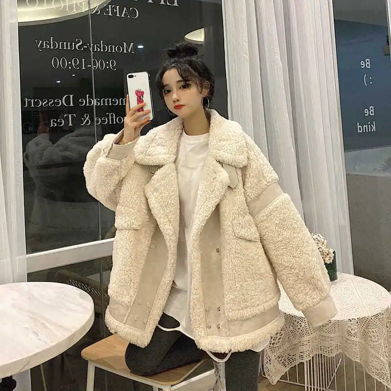 Autumn Winter Preppy Style Shaggy Thick Warm Soft Faux Fur Coat Women with Zipper Preppy Style Fluffy Jacket 2024 New Y06