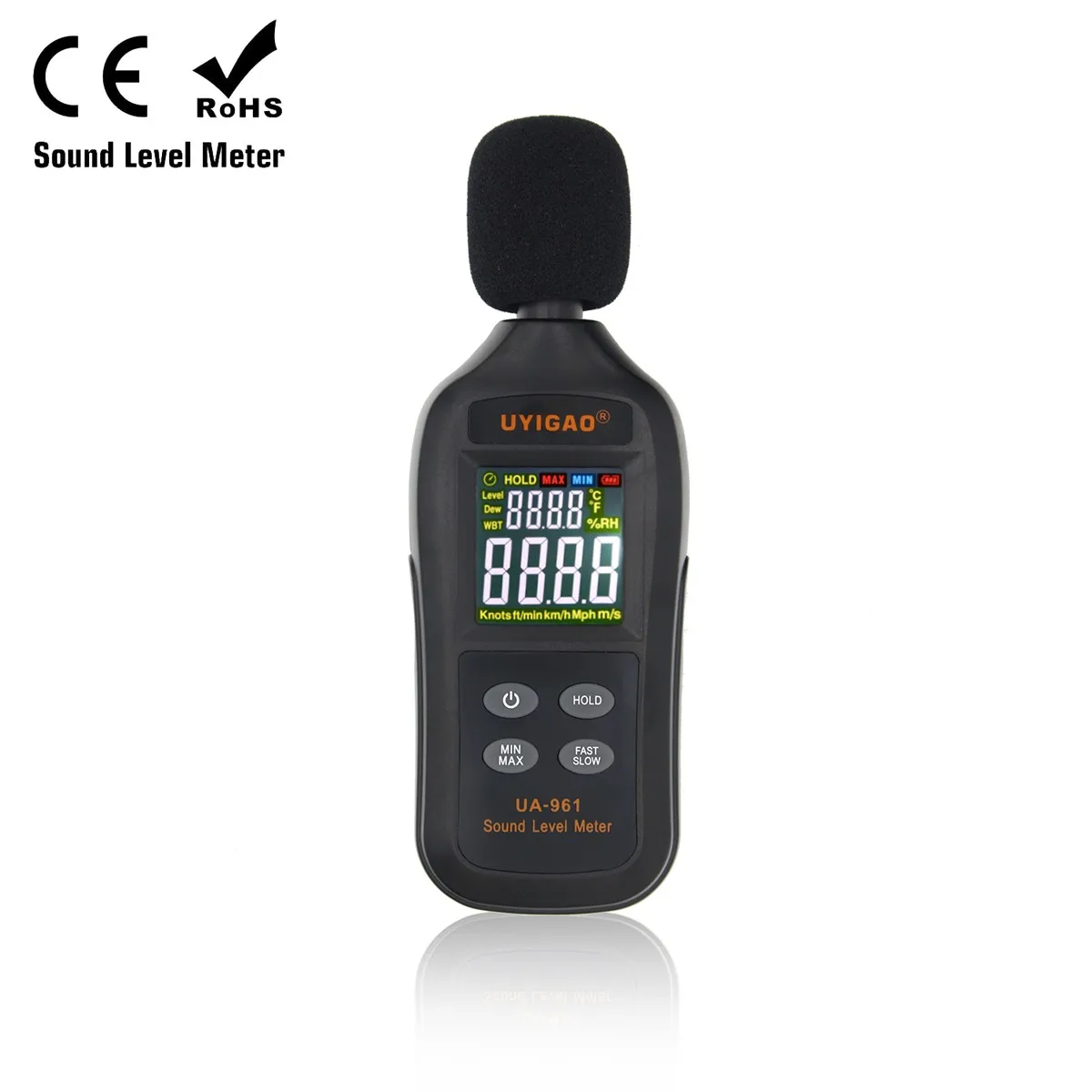 Precisão Display Digital Decibel Medidor Detector de Ruído Portátil Nível de Som Ua961 Alta