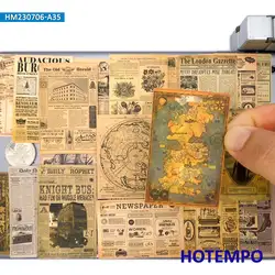 10/20/35 piezas, Estilo pergamino, Mapa de carteles de periódicos retro, Pegatinas de arte divertidas, para scrapbook, equipaje, bicicleta, coche, teléfono, motocicleta, guitarra, monopatín, Pegatina para laptop