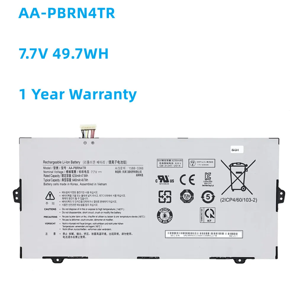 

New AA-PBRN4TR 7.7V 6230MAH 47.9WH Laptop Battery For SAMSUNG 2ICP4/60/103-2 XE930QCA Notebook