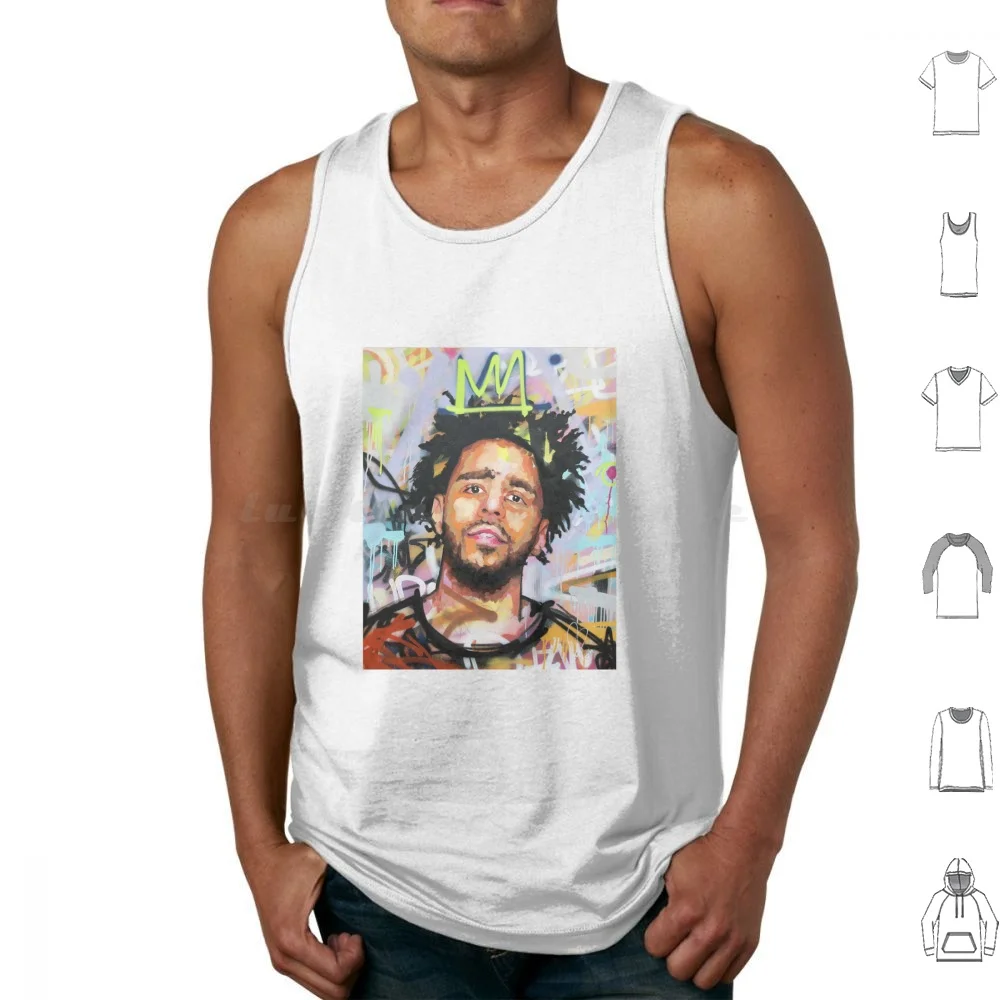 King J Art Tank Tops Print Cotton Rap Cole Music Hip Hop Dreamville J Cole Drake Jcole Kendrick Lamar J Cole J Cole J