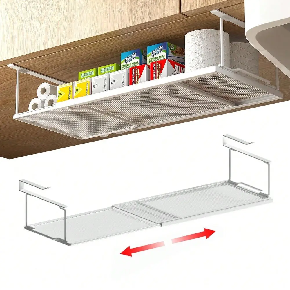 

Корзина-органайзер для хранения под полкой, расширяемые подвесные корзины для кухни, кладовой, шкафа, стола, книжной полки