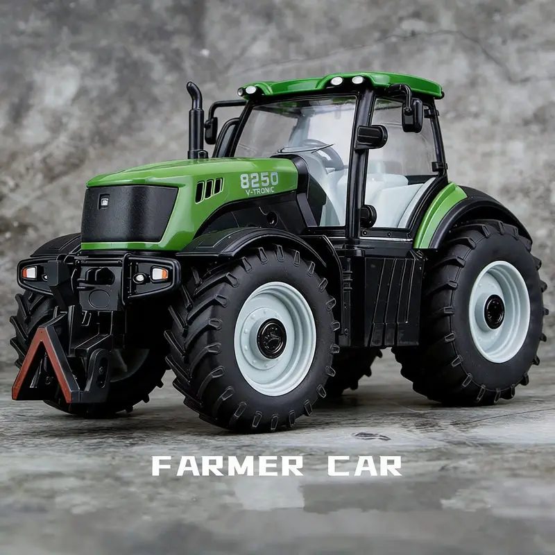

1/30 Alloy Tractor Model Diecast Metal Farming Tool Car Cultivated Land Car Agricultural Vehicles Model With Sound Kids Toy Gift