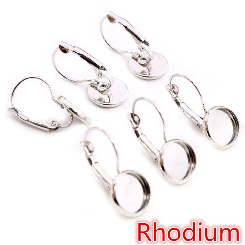 8-20mm 10pcs Classic 10 Colors Series French Lever Back Earrings Blank/Base,fit 8-20mm glass cabochons,buttons;earring bezels