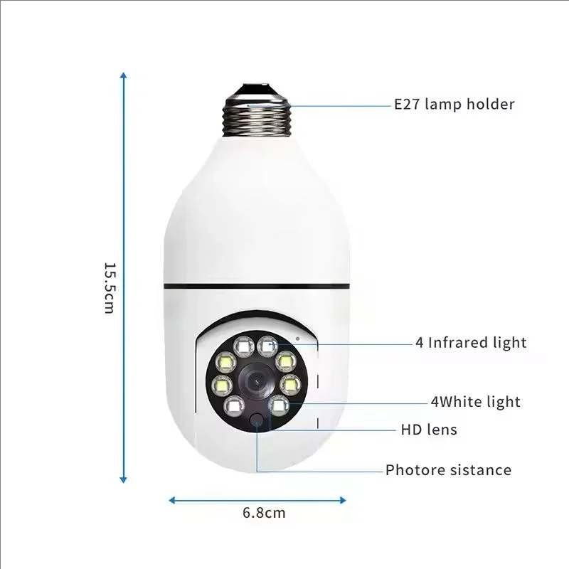 4G WiFi IP Camera E27 Bulb Cam 3MP Wireless Baby Monitor AI Tracking Security Video Surveillance Pet Cam SmartLife Indoor image 5