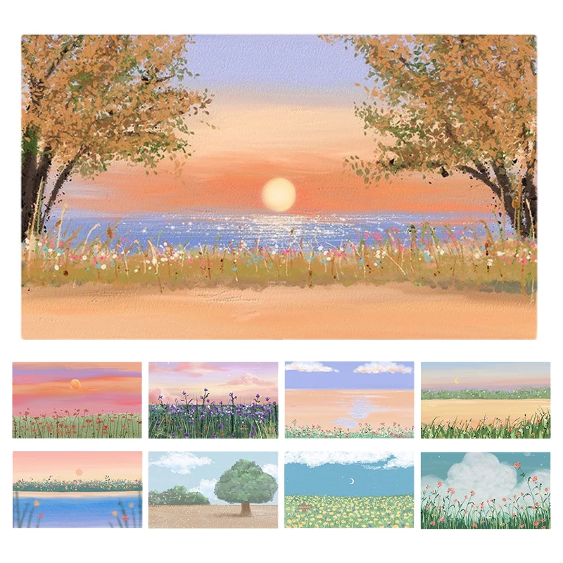 Funda de TV con Estampado de Paisaje a Color, 32/42/46/55/69/76/85 Pulgadas, Funda Elástica de Tela para Televisor, Cubierta Antipolvo, Decoración para el Hogar