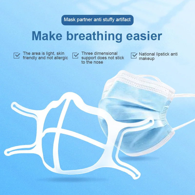 Respirável Silicone Mask Bracket, PE Belt Buckle, Respiração Assist Help, Inner Almofada Mask Holder, Suporte