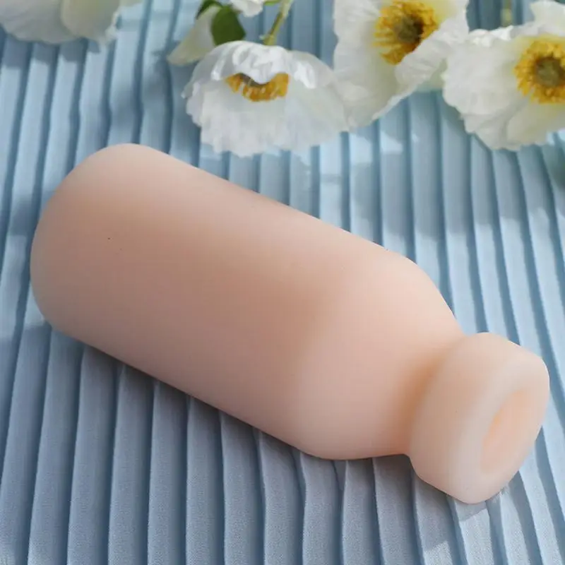 Milk Bottle Shape Male Masturbation Cup Silicone Masturbator Soft Emulational Vaginal Bulge Adult Sex Toys For Men Penis Trainer view 4