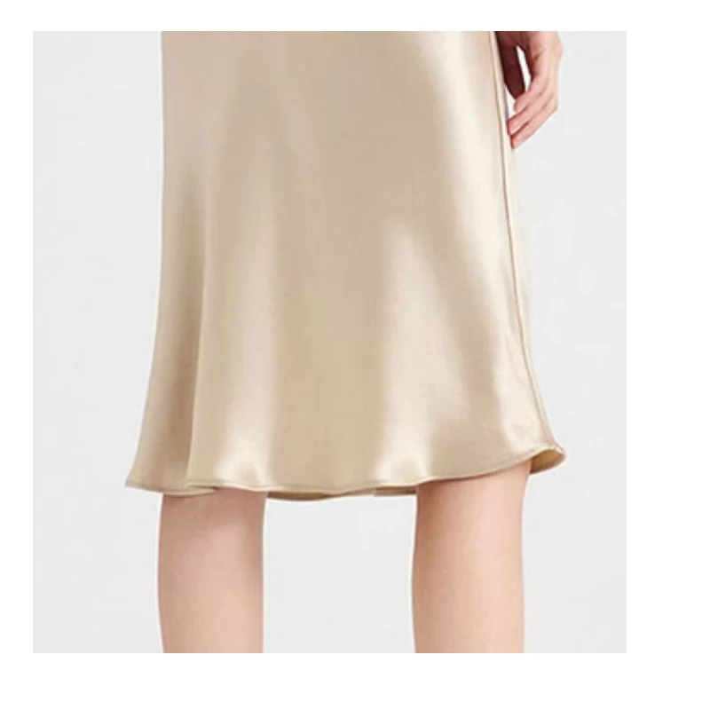 Fengbaoyu – demi-robe en soie naturelle pour femmes, Style français élégant, robe mi-longue de luxe, brillante et brillante, à la mode, décontractée