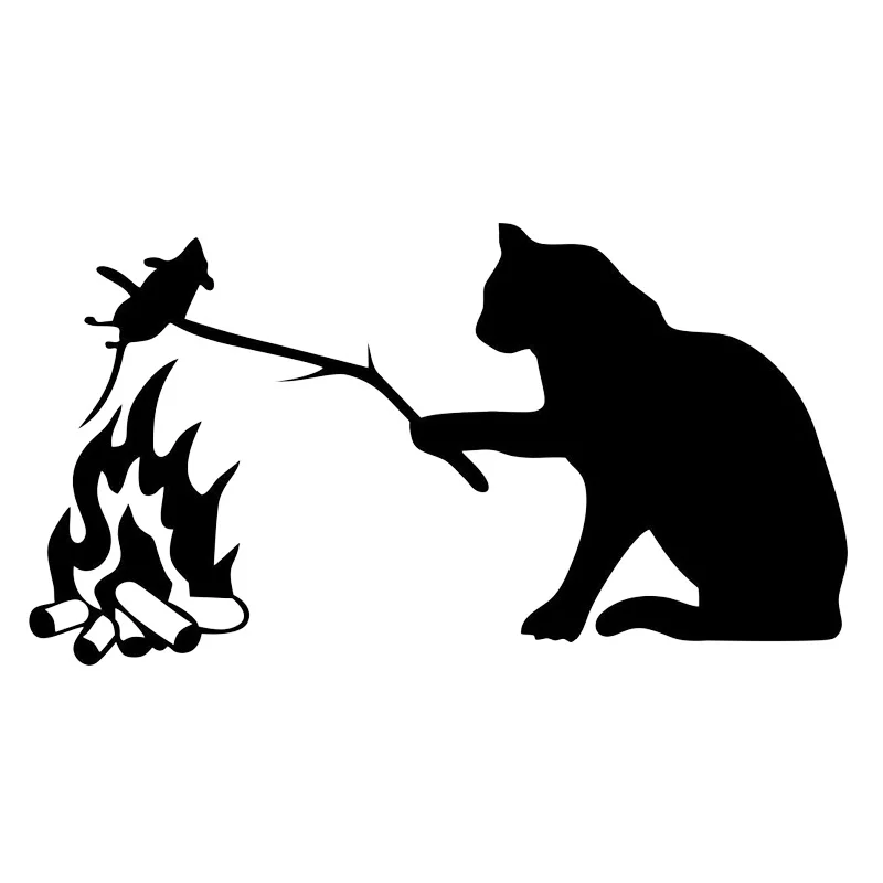 

vinyl car sticker Cat fries a mouse waterproof cool removable decal car auto sticker Pegatinas Para Coche Car Accessories