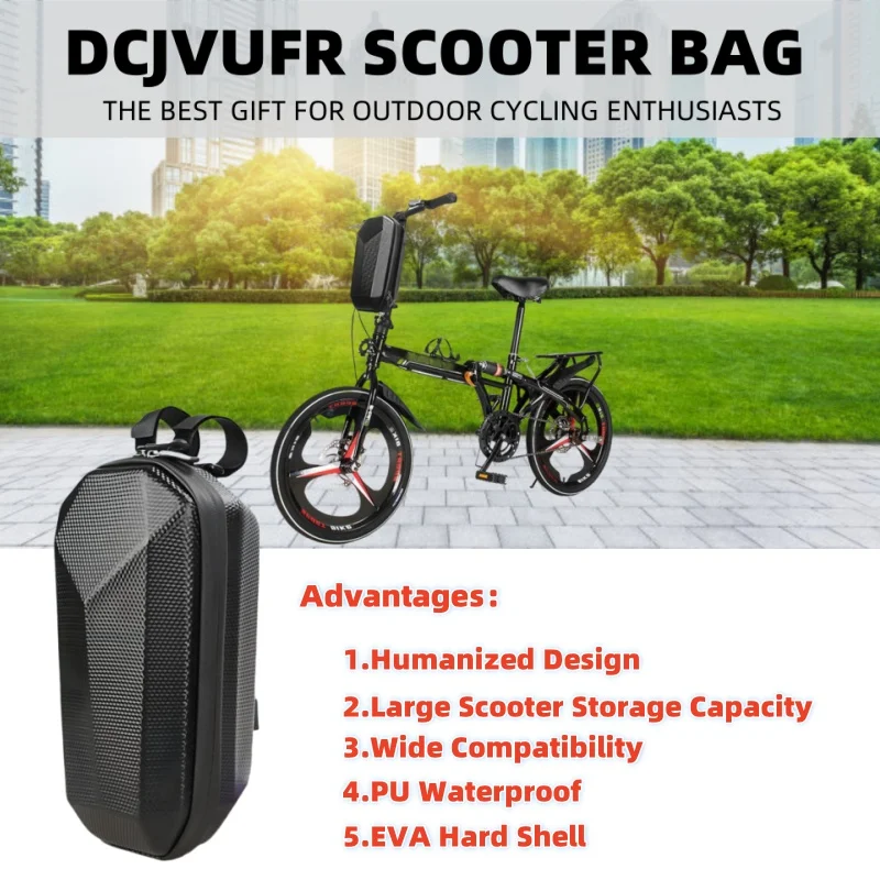 Electric Scooter Bag Storage Electric Bike Handlebar Bag Scooter Storage Bag with Large Capacity Waterproof Front Handlebar Bag