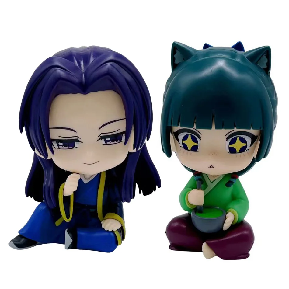Nuovo The Apothecary Diaries Maomao Jinshi Mini Figura Anime Periferia Kawaii Seduta Giocattoli Desktop Auto Ornamenti Modello Regali