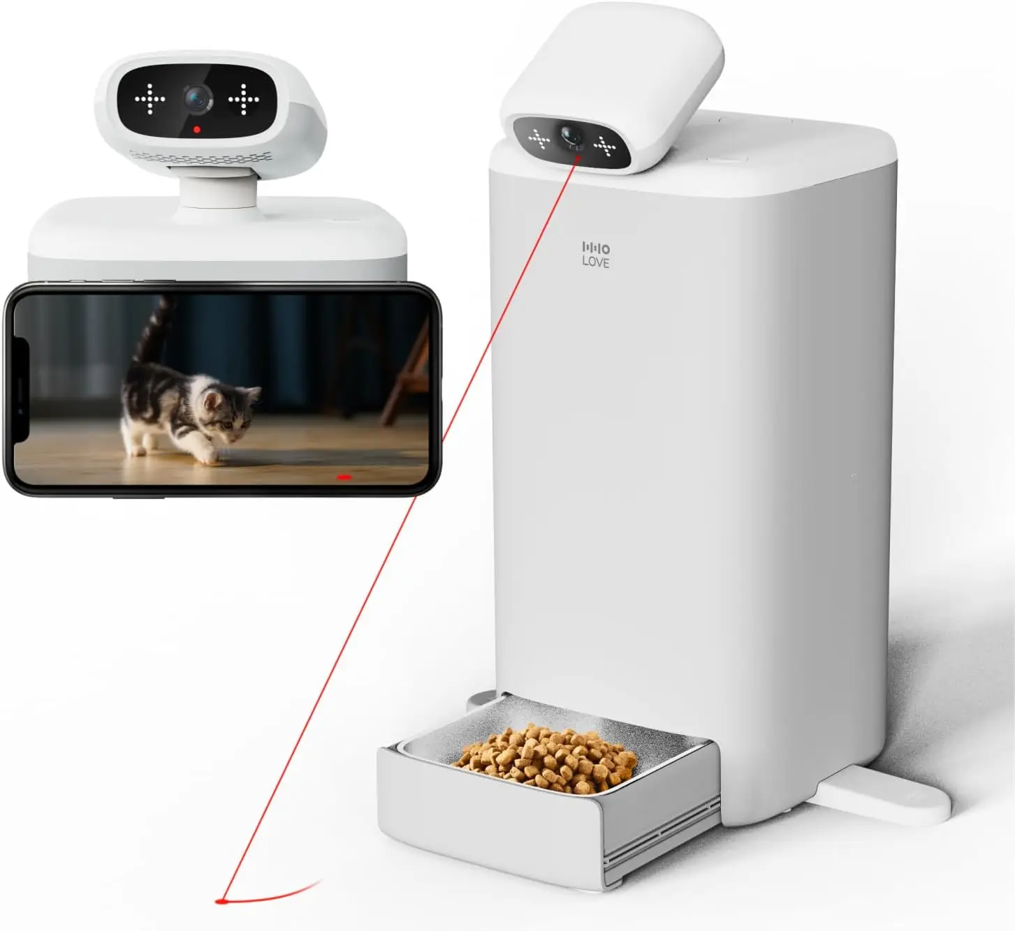 

New 360° View Pet Automatic Feeder 360° View HHOLOVE Smart Companion Robot for Cats