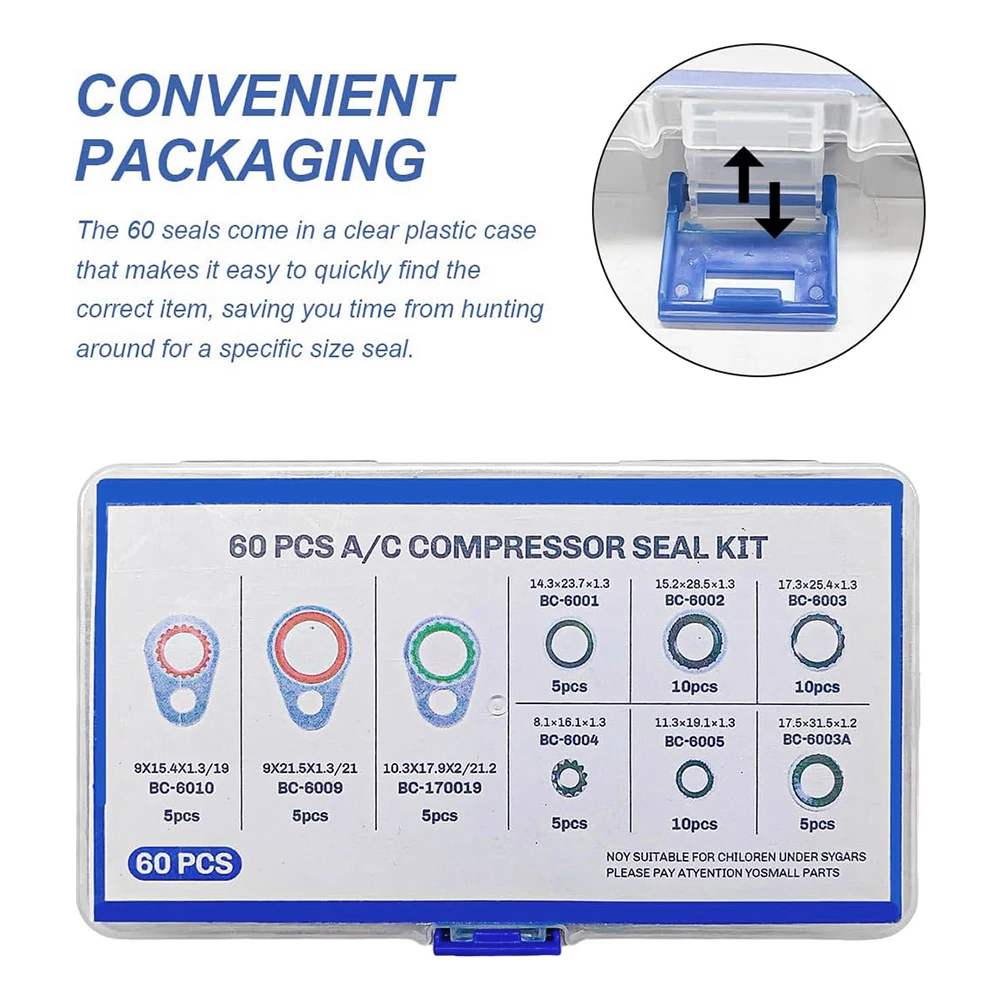 45/60/93pcs Sealing gaskets for automotive air conditioning systems,expansion valve gaskets,pipe head gaskets,compressor gaskets