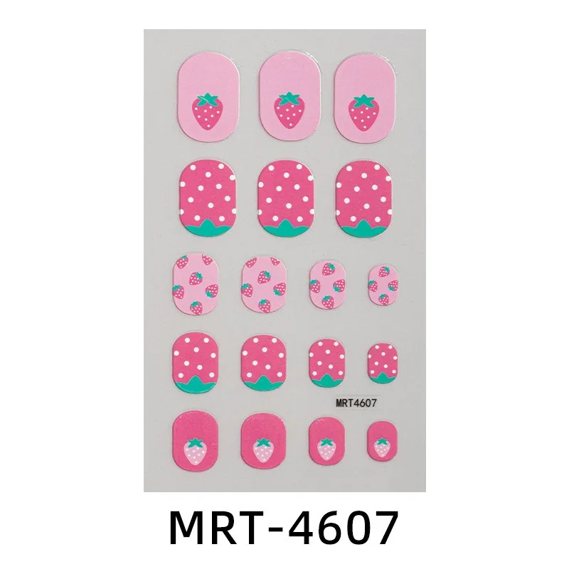 DIY 만화 동물 토끼 딸기 나비 네일 스티커, 셀프 접착 스티커 장식, 소녀 선물