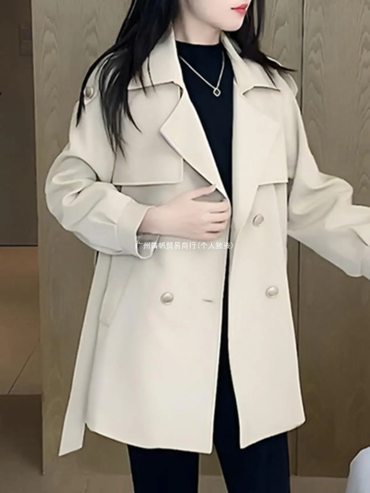 Suit trench coat women's clothing spring, autumn and winter 2024 new small man explosive temperament casual medium