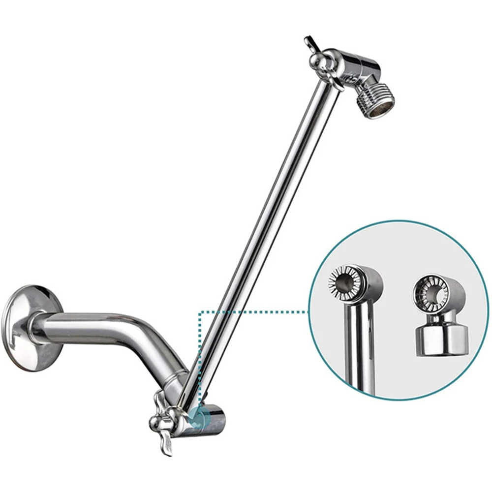 Shower Arm Support Shower Base Extension Rod Top Spray Connection Adjustable Stainless Steel Shower Arm Bracket Extension Rod