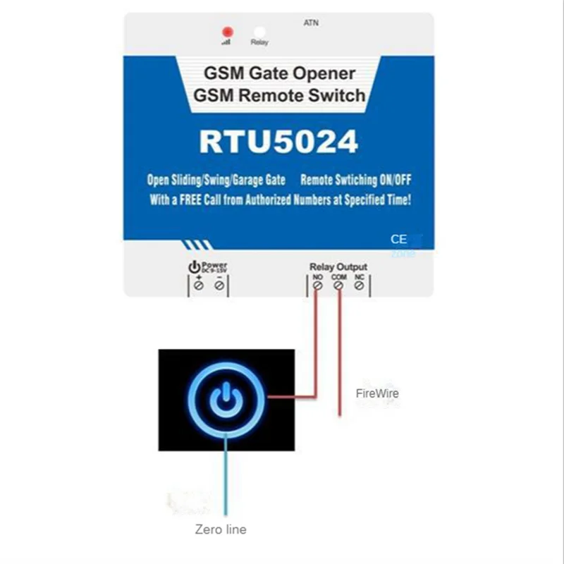 

RTU5024 GSM Gate Opener Relay Switch Wireless Remote Control Door Access Long Antenna 850/900/1800/1900MHz Door Opener