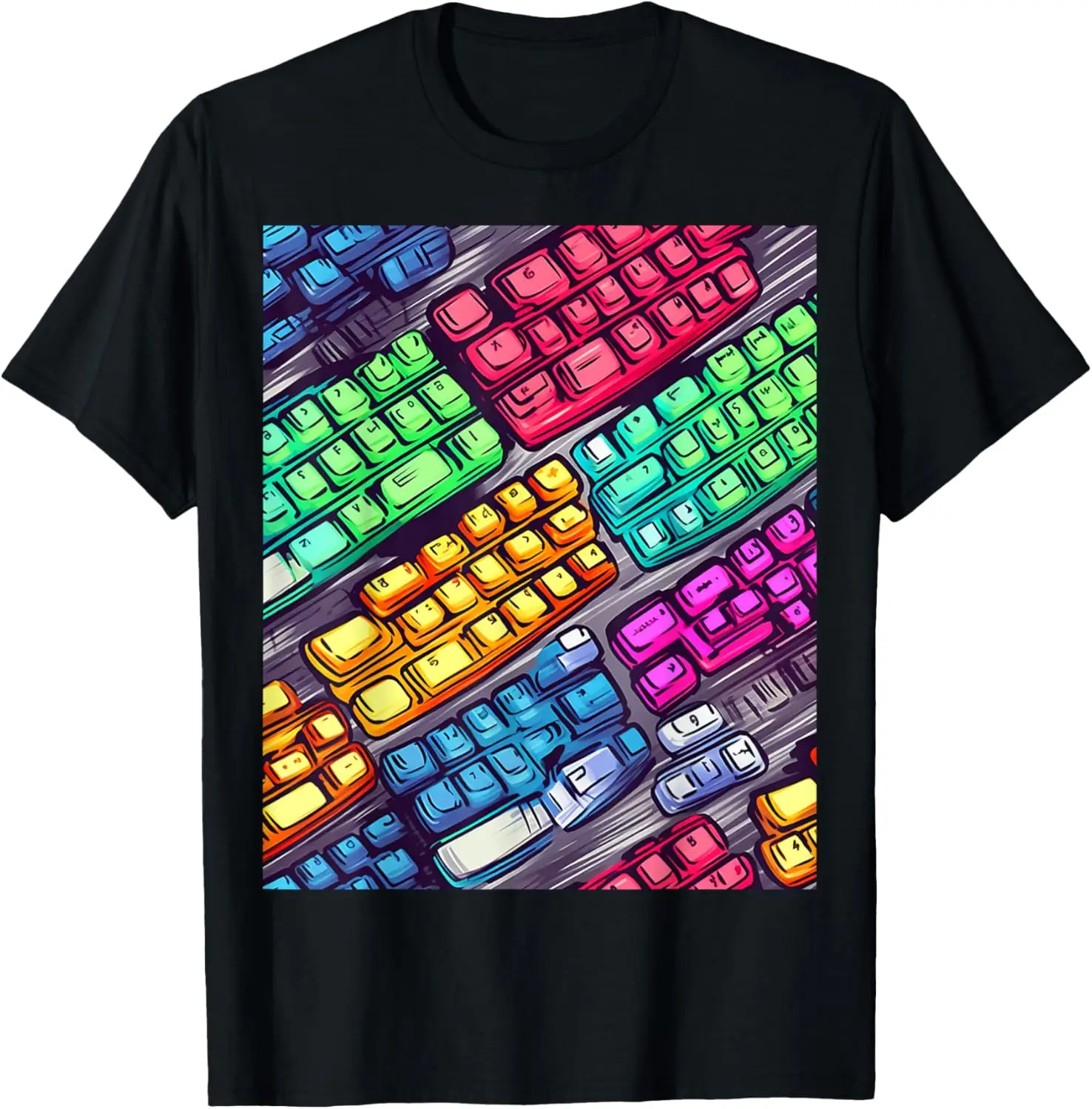 T-shirt avec motif graphique sans couture pour claviers PC de jeu