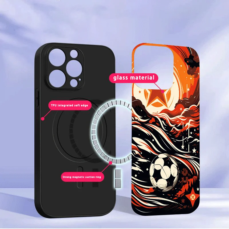 Starry Sky Football Color Suitable For Samsung Galaxy S25 Ultra S20 FE S21 S22 S23 Plus S24 S26 Edge magnetism Glass Phone Casee