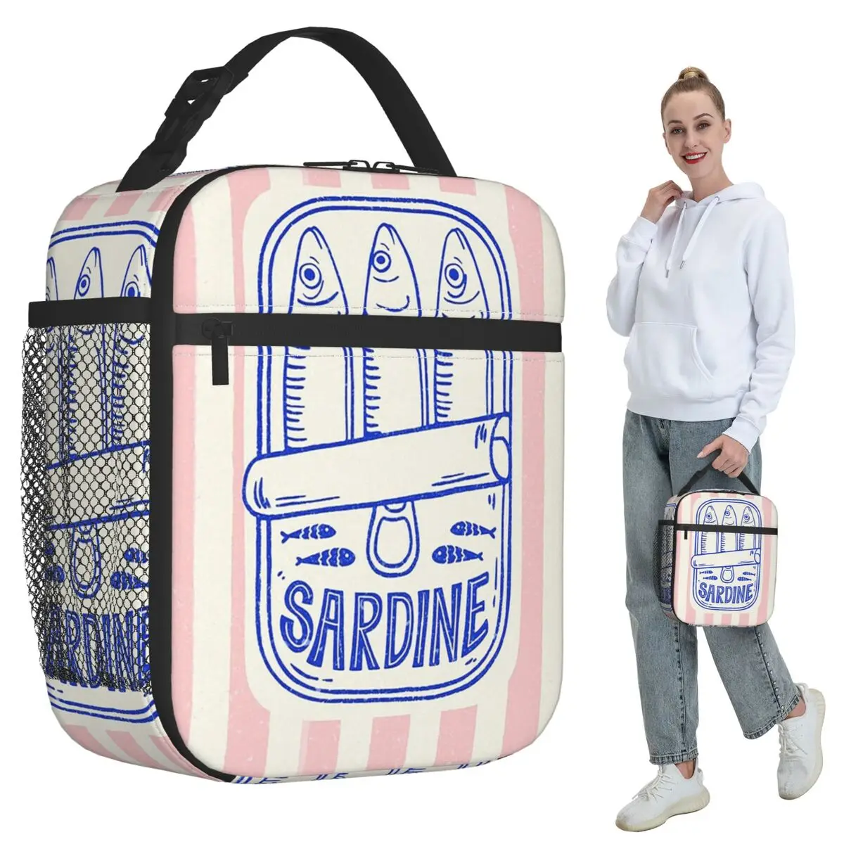 

Термосумка-холодильник для еды с изоляцией, в форме консервной банки с сардинами, для детей, школьный ланч-бокс, портативный контейнер для еды