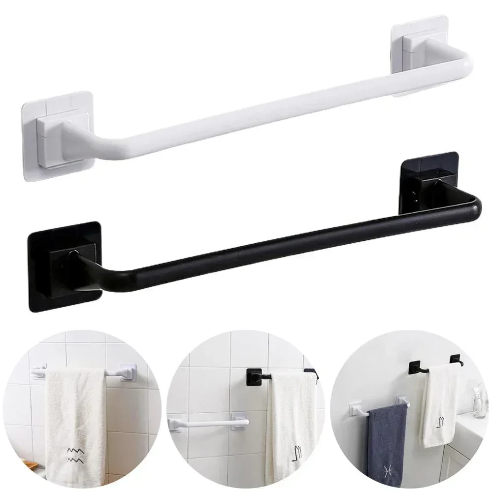 Hot Bathroom Towel Rack Self-Adhesive Towel Towel Bar Stick On Wall Bath Towel Holder Rail Rack Bathroom Accessories