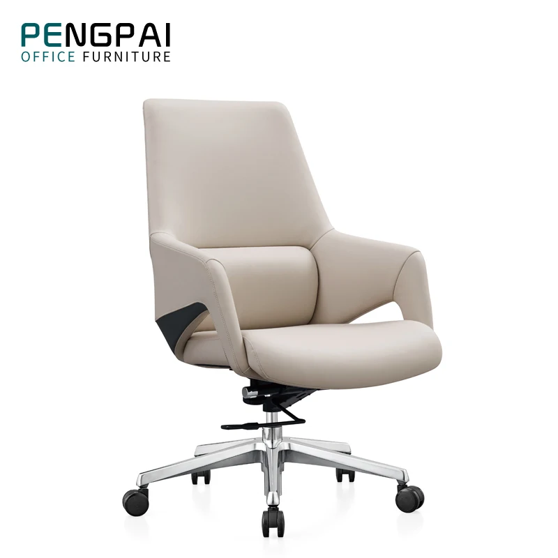 

Comfortable ergonomic upholstered middle back leather swivel modern executive office chairs