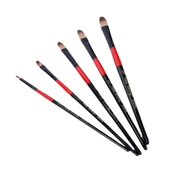 5 Pcs Paint Brush Set Nylon Hair Watercolor Brushes Round Pointed Tip Paintbrushes Professional Painting