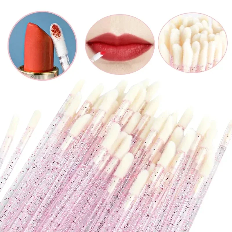 1000pcs Disposable Crystal Stick Lip Brush Mascara Wands Applicator Diamond Brushes Cosmetic For Eyelashes Extensions Supplies