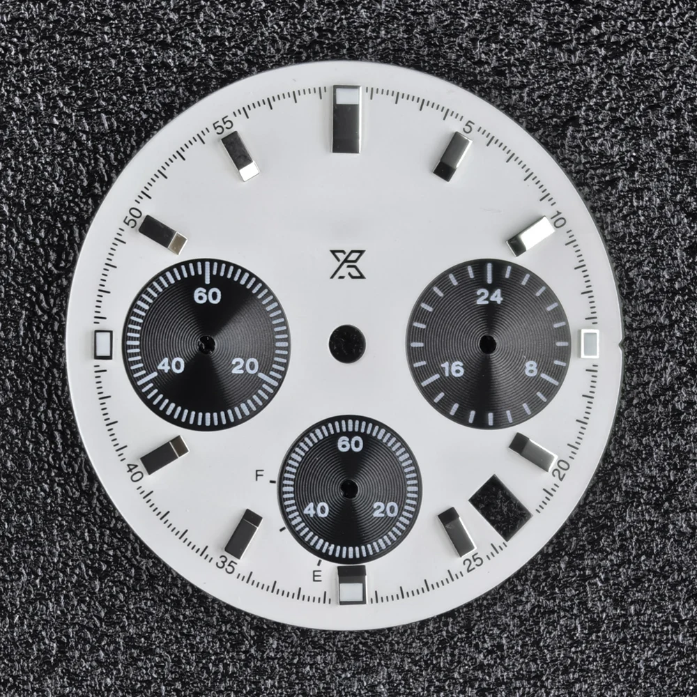 VK63 Dial S Dial Diameter 29.5Mm Prospex Wajah Kronograf Bercahaya 6 Tangan Cocok untuk Aksesori Jam Tangan Pergerakan Kuarsa VK63