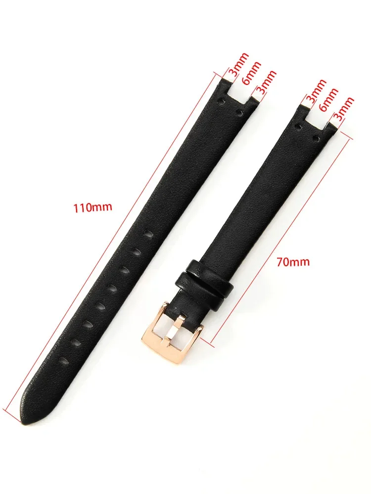 Genuine Leather Durable Waterproof Watch Band Women for Anne Klein AK 2156 2157 Ak2618rgbk Replace Original Watch Strap