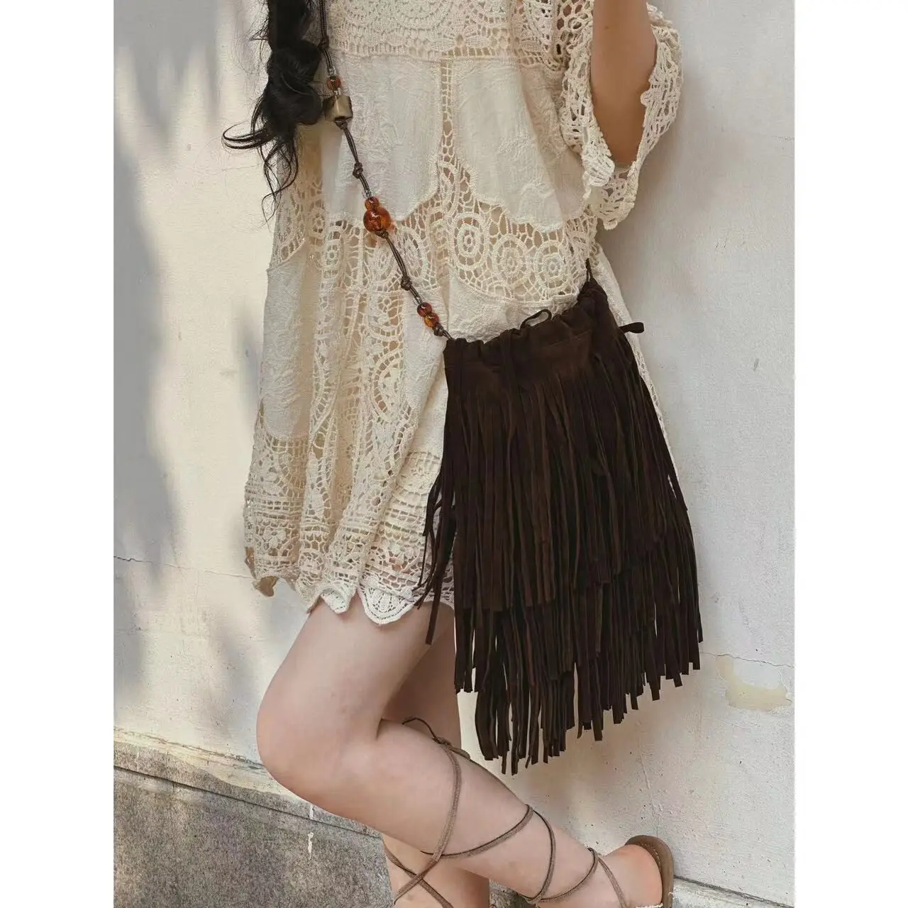 

Vintage Fringe Tassel Bohemian Bag Women Shoulder Crossbody Bags Faux Suede Leather Hippie Gypsy Boho Bag Women's Handbags Bag