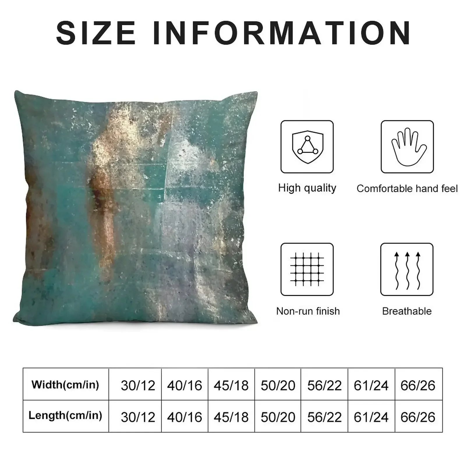 Grungy Teal Abstract Throw Pillow Pillow Covers Decorative Decorative Sofa Cushions luxury home accessories pillow