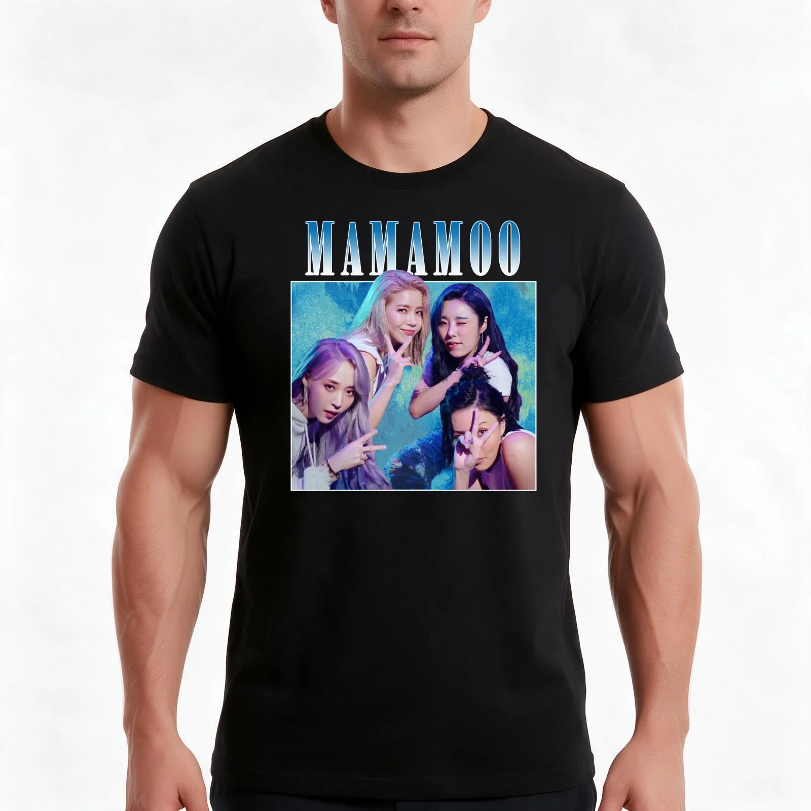 MAMAMOO Vintage T-Shirt Summer Casual Cotton Tee Oversized Streetwear Tops Vintage Graphic Print Loose Fit Short Sleeve