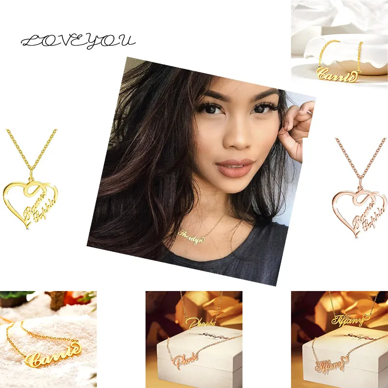 

Custom Name Necklace Titanium Steel - Personalized Letter Pendant, DIY Initial Choker for Women Men, Stainless Steel Gift