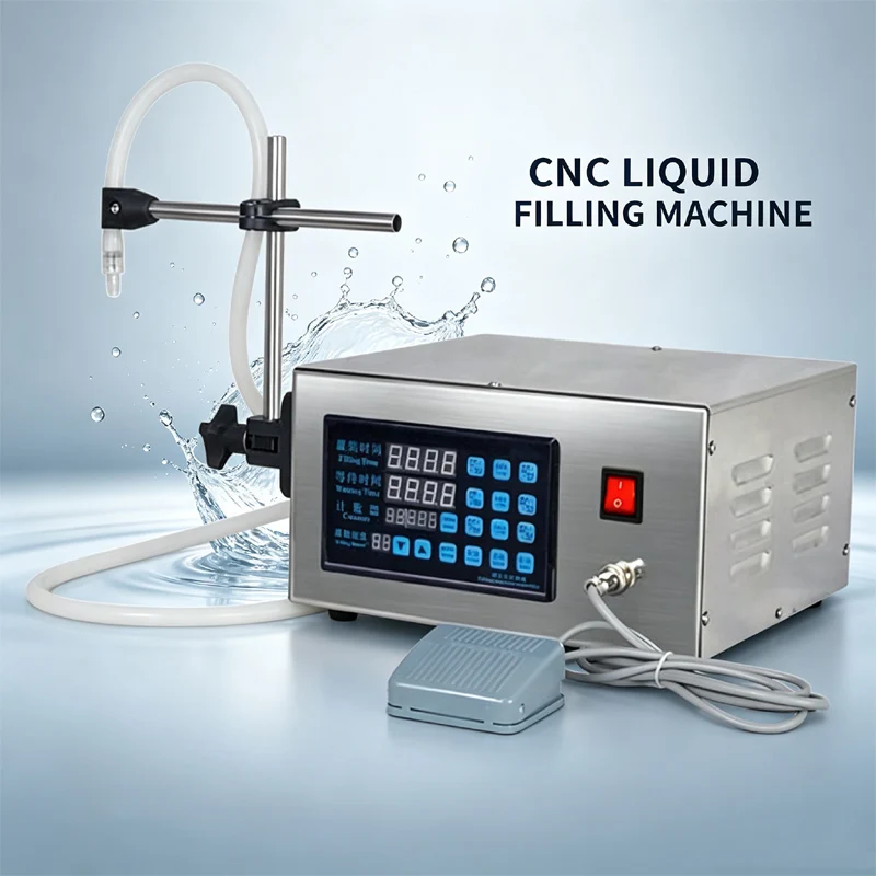 Digital Control Pump Liquid Filling Machine LCD display mini Portable Electric perfume Water drink milk bottles filling Machine