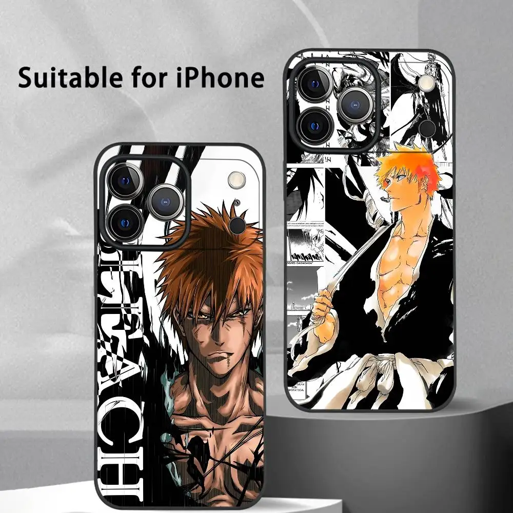 

Anime B-BLEACH phone case for iPhone 17 16 15 14 13 Pro Max Plus Mini Frosted Soft Case Funda Shockproof Cases