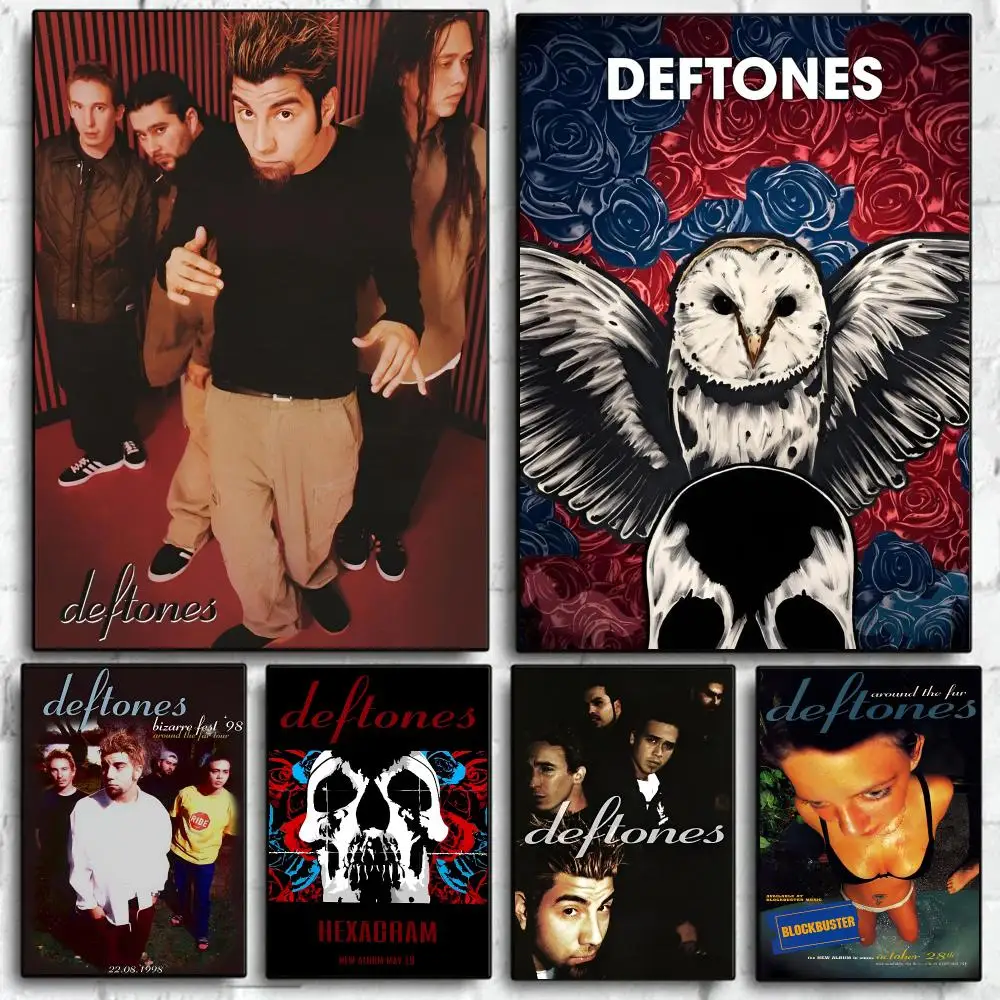 Classic Retro Band D-Deftones Poster Self Adhesive Wall Art Decor for Bedroom Living Room Office Home Decor Gift