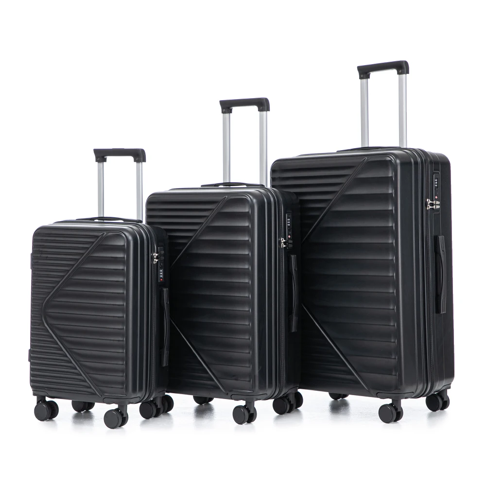 YQXH HIFINE TOURIST 20"/24"/28" 3 unids/set en ABS equipaje con ruedas giratorias, maleta de mano, colores combinados, cerradura de combinación TSA