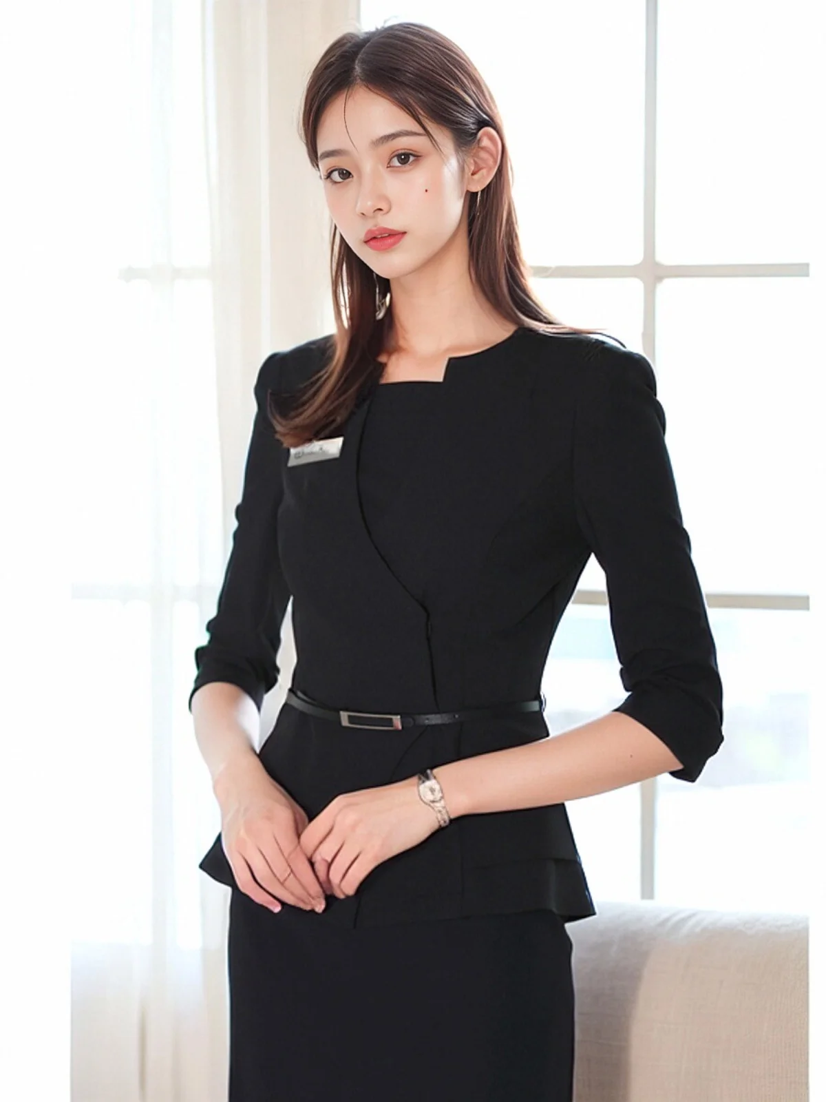 

2024 Spring New Profional Beau Salon Women's Skirt Set Front Desk orm Hotel Workwear Dazhizhiang Ladies Suit
