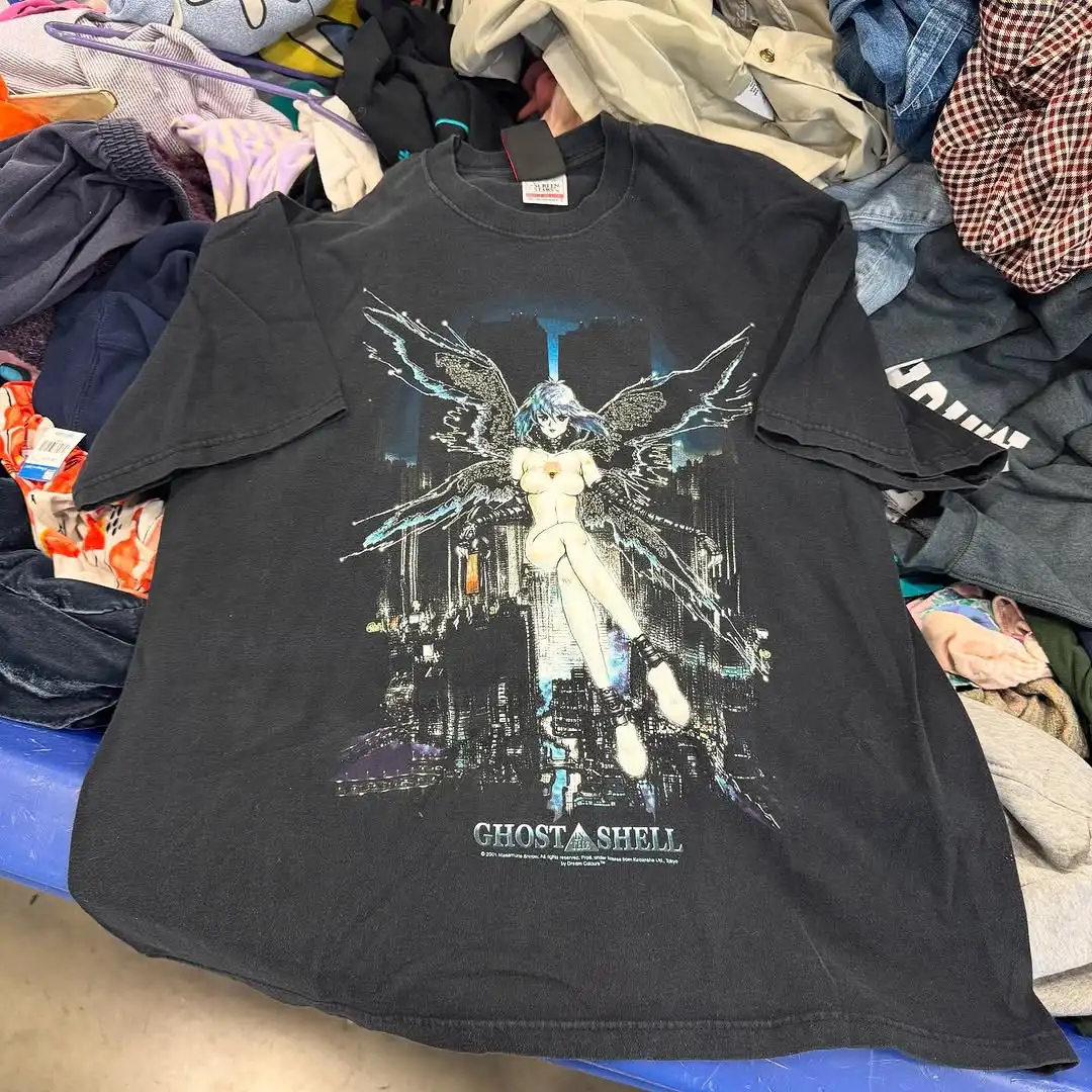¡Selectar cosas buenas para recomendar! Camisetas de manga corta American Retro Ghost in The Shell Anime para hombres y mujeres