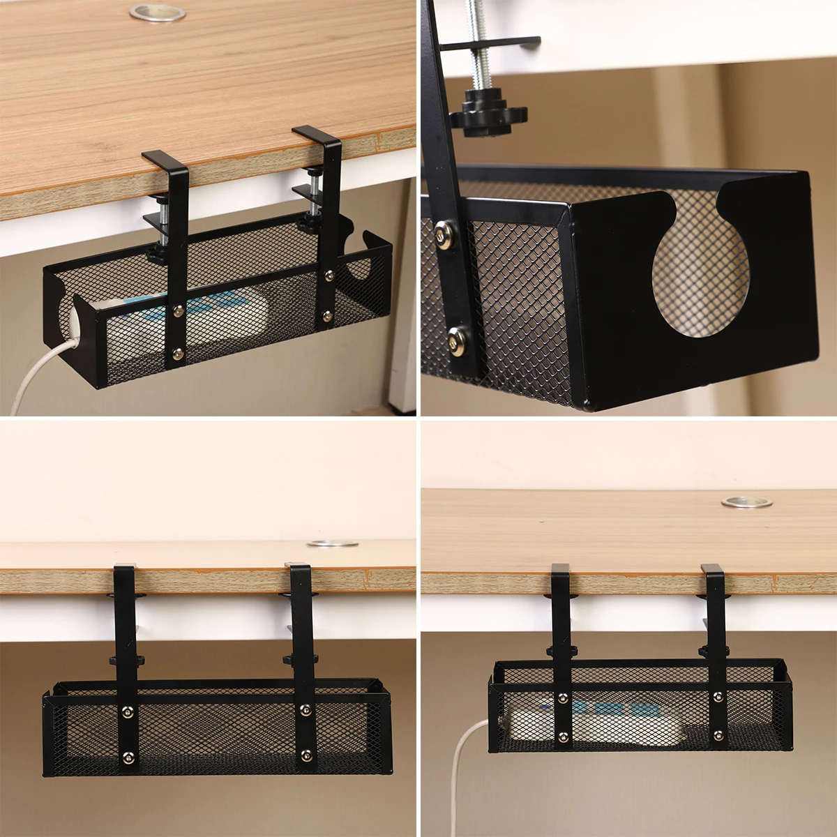 Metal Tray Shelf Wire Management Bracket Fits Most Computer Desks Home and Office Standing Desks