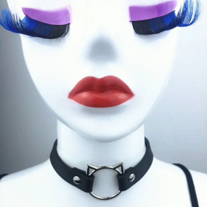 Cosplay Harajuku Punk Rock Gothic Kraag Choker Sexy Leer Kat Vorm Kruis Spike Collar Choker Body Accessoires