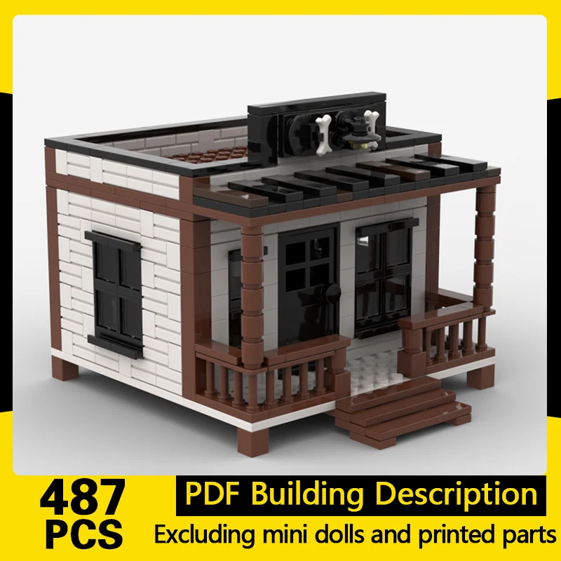 Medieval Castle Model MOC Building Bricks Small Coffin Shop Modular Technology Gifts Holiday Assemble Children Toys Suit