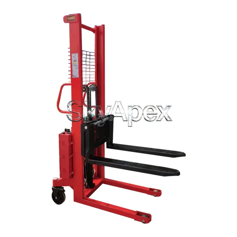 

Manual Electric Integrated Stacker Electric Lifting Forklift Warehouse Cargo Handling Cart Portable Loading Unloading Tool